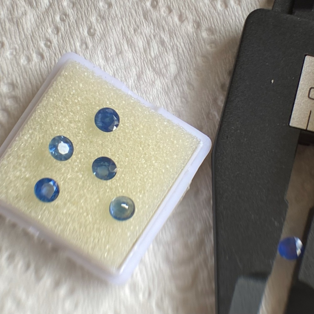 Six Medium Blue NATURAL Sapphires - Gem Quality - 4mm approximate